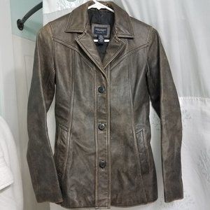American Eagle Women's Distressed Leather Jacket